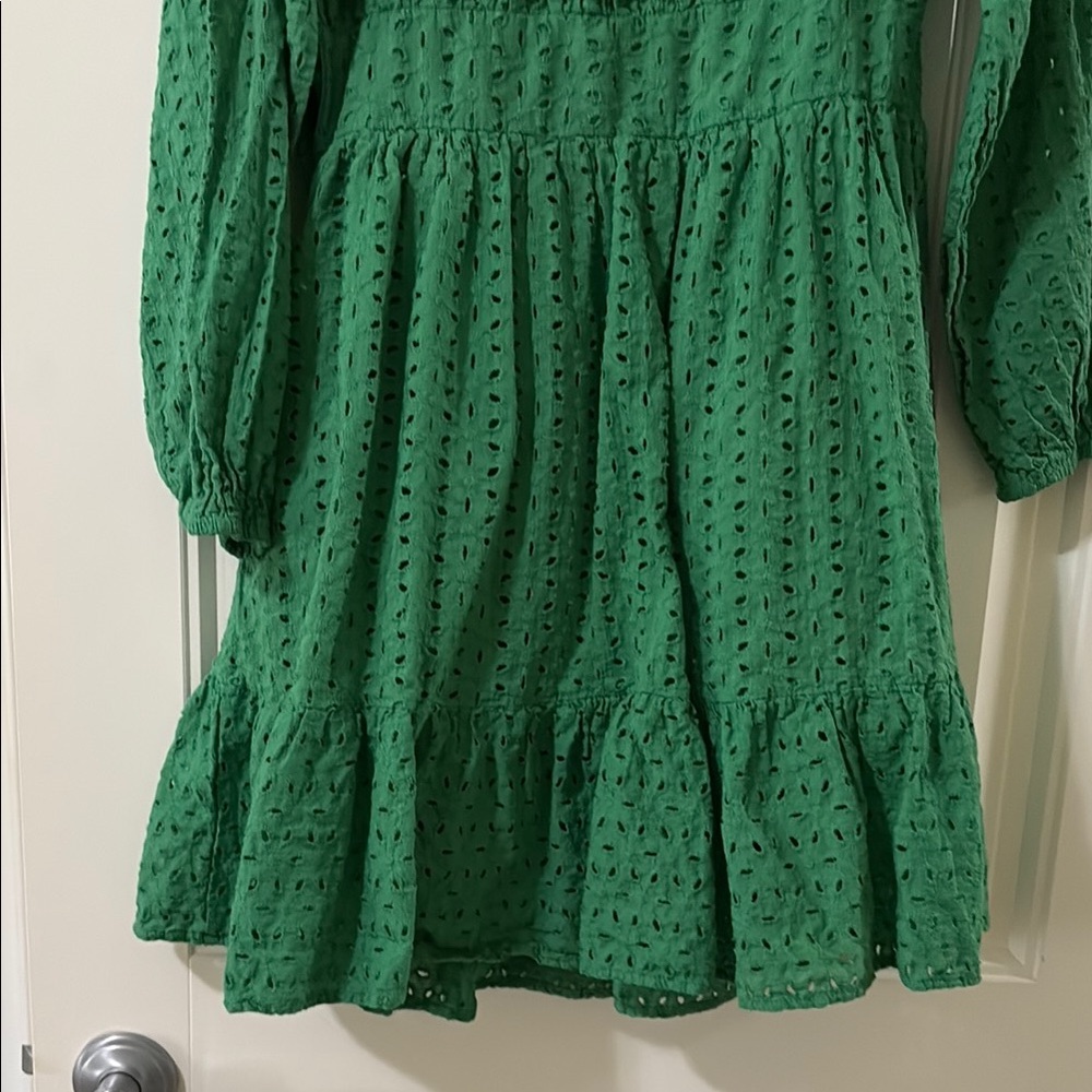 Hummingbird Anthropologie Green Eyelet Dress - Picture 8 of 9